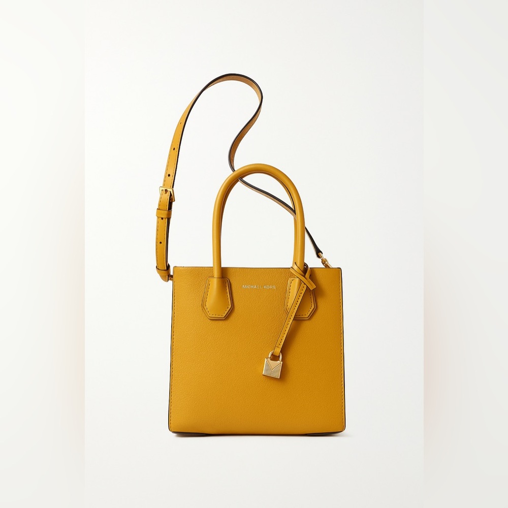 MICHAEL KORS Mercer Medium Satchel – Marigold Yellow Leather